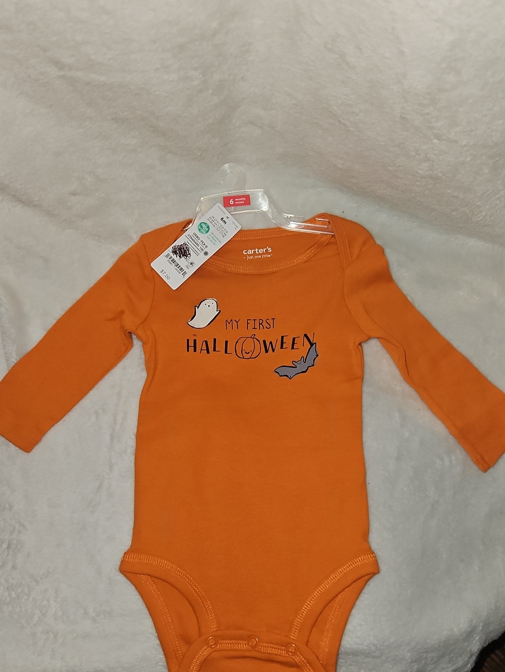 Carter's Orange 'My First Halloween' Long-Sleeve Bodysuit